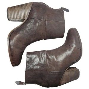 Women Sz 8.5 Brown Leather Rag & Bone Ankle Newbury Boots EUR 38.5 Booties 3.75H